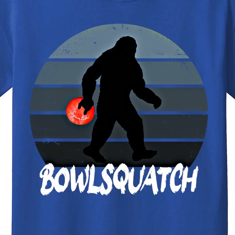 Bowlsquatch Bigfoot Bowling Ball Sasquatch Bowler Squatch Gift Kids T-Shirt