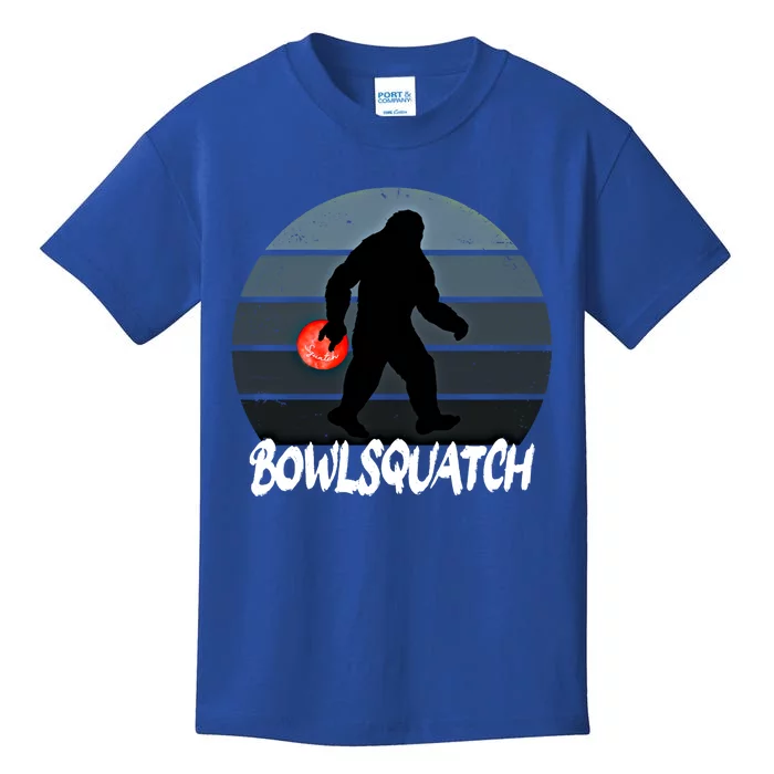 Bowlsquatch Bigfoot Bowling Ball Sasquatch Bowler Squatch Gift Kids T-Shirt