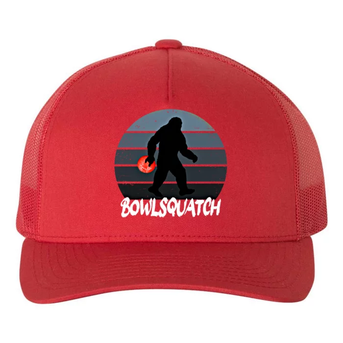 Bowlsquatch Bigfoot Bowling Ball Sasquatch Bowler Squatch Gift Yupoong Adult 5-Panel Trucker Hat