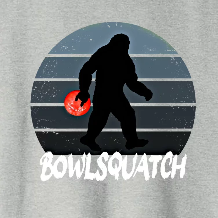 Bowlsquatch Bigfoot Bowling Ball Sasquatch Bowler Squatch Gift Women's Crop Top Tee