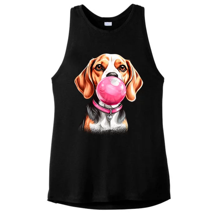 Beagle Bubblegum Ladies Tri-Blend Wicking Tank