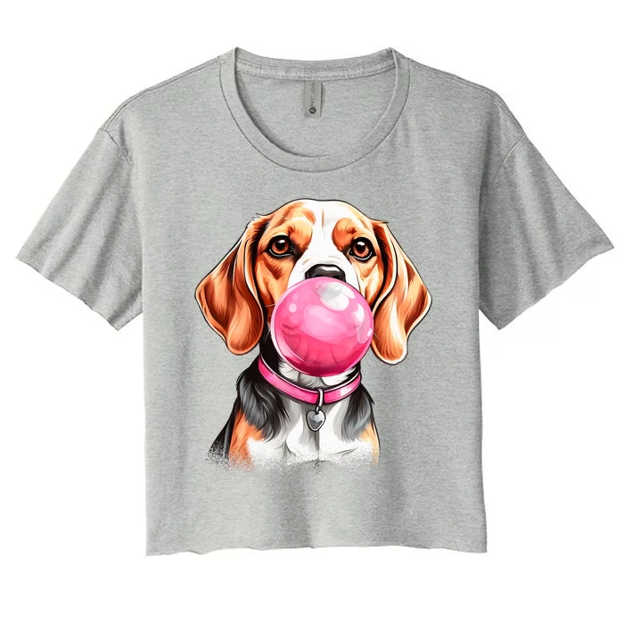 Beagle Bubblegum Women's Crop Top Tee