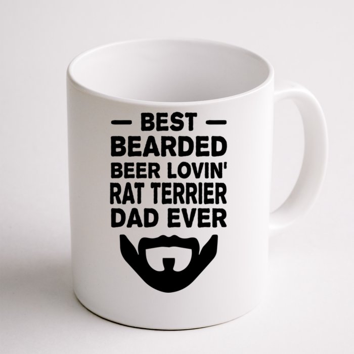 Best Bearded Beer Lovin' Rat Terrier Dad Father's Day Funny Gift Front & Back Coffee Mug