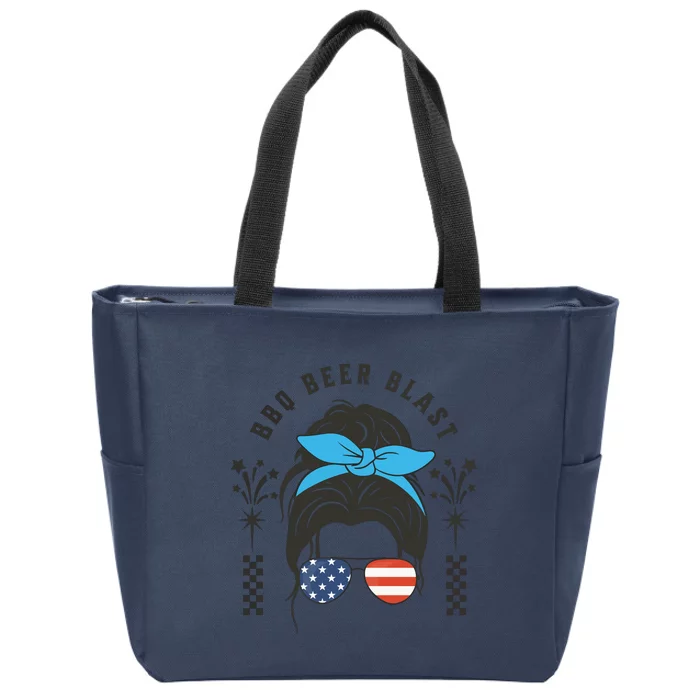 Bbq Beer Blast 4th Of July Zip Tote Bag