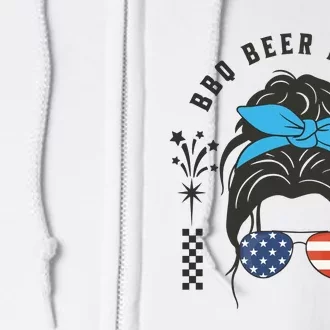 Bbq Beer Blast 4th Of July Full Zip Hoodie