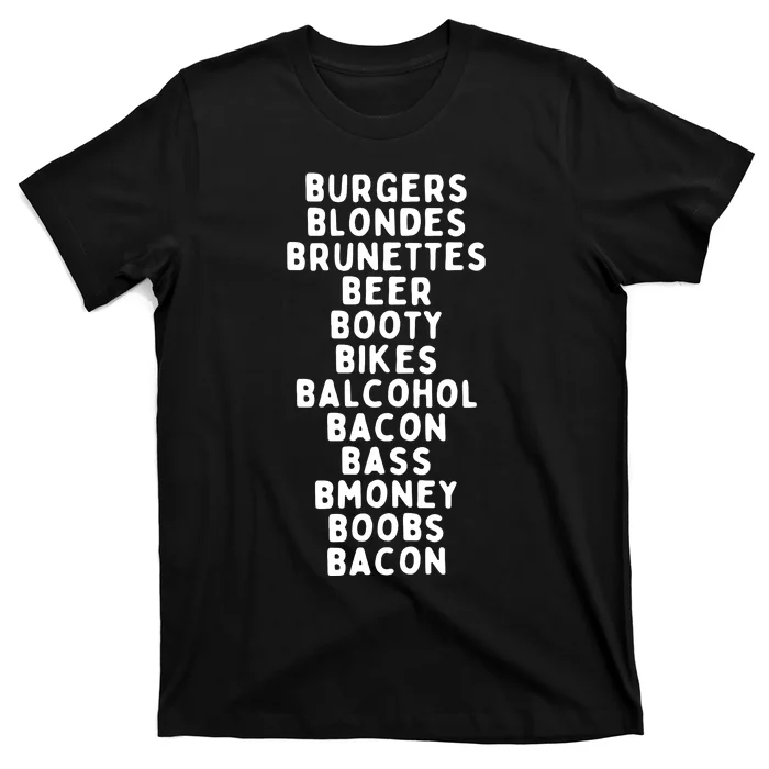 Beers Burgers Blondes T-Shirt