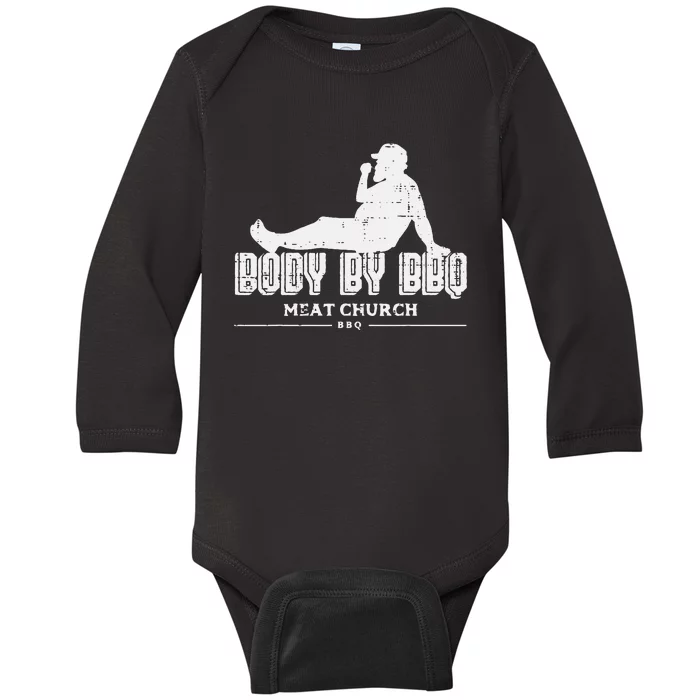 Body By Bbq Funny Barbecue Grill Meat Lover Baby Long Sleeve Bodysuit