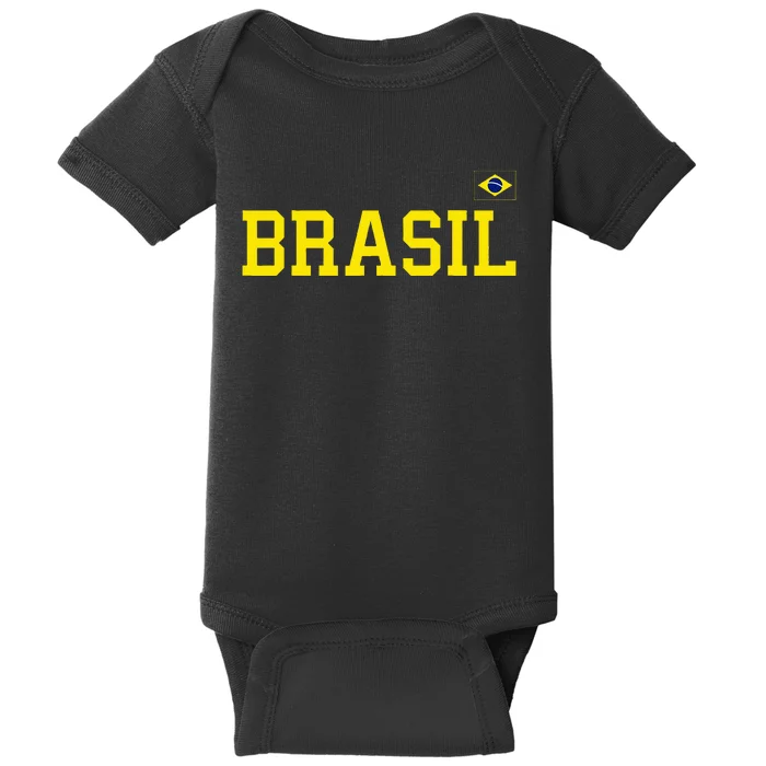 Brazil Brasil Brazilian Flag Green Baby Bodysuit