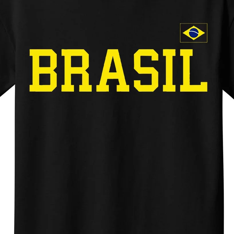 Brazil Brasil Brazilian Flag Green Kids T-Shirt