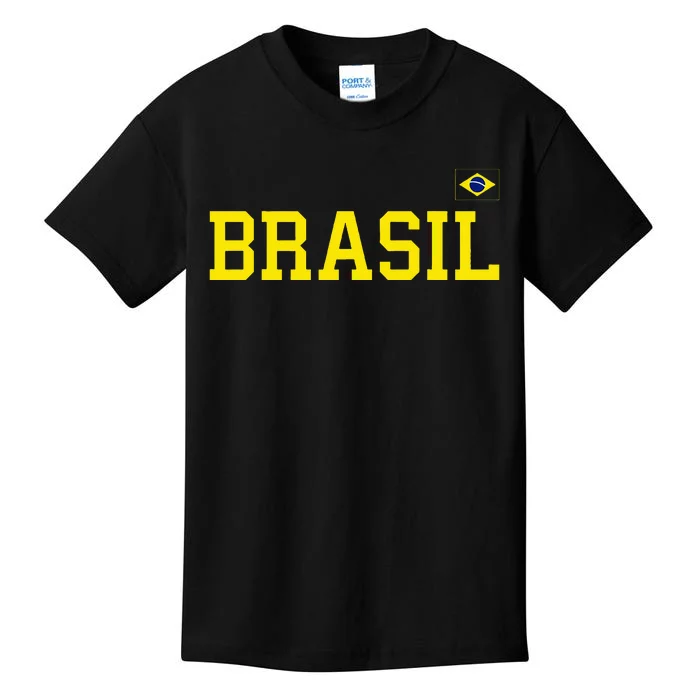 Brazil Brasil Brazilian Flag Green Kids T-Shirt