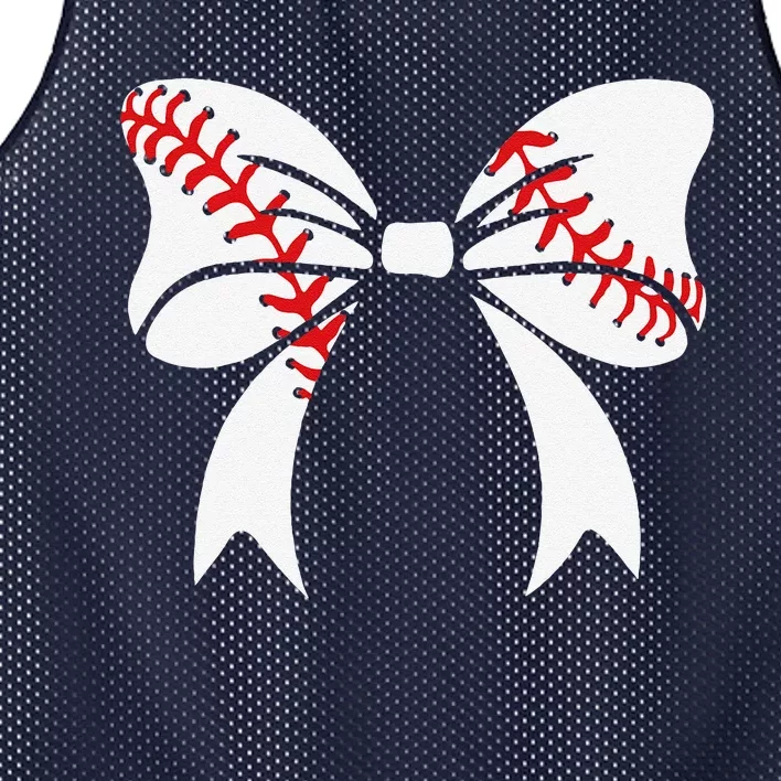 Baseball Bow Baseball Mom Mothers Day Women Baseball Mama Mesh Reversible Basketball Jersey Tank