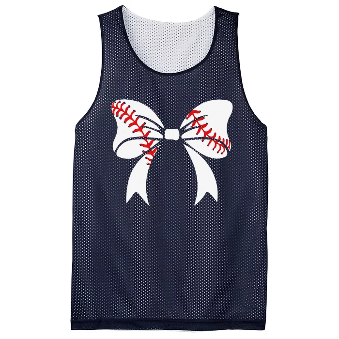 Baseball Bow Baseball Mom Mothers Day Women Baseball Mama Mesh Reversible Basketball Jersey Tank