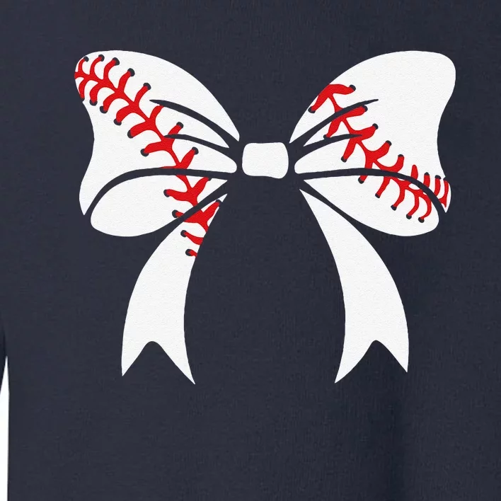 Baseball Bow Baseball Mom Mothers Day Women Baseball Mama Toddler Sweatshirt