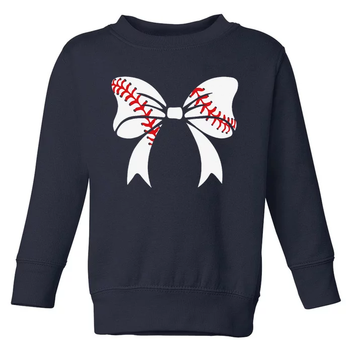 Baseball Bow Baseball Mom Mothers Day Women Baseball Mama Toddler Sweatshirt