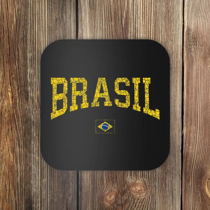 Brazil Brasil Brazilian Flag Green Coaster