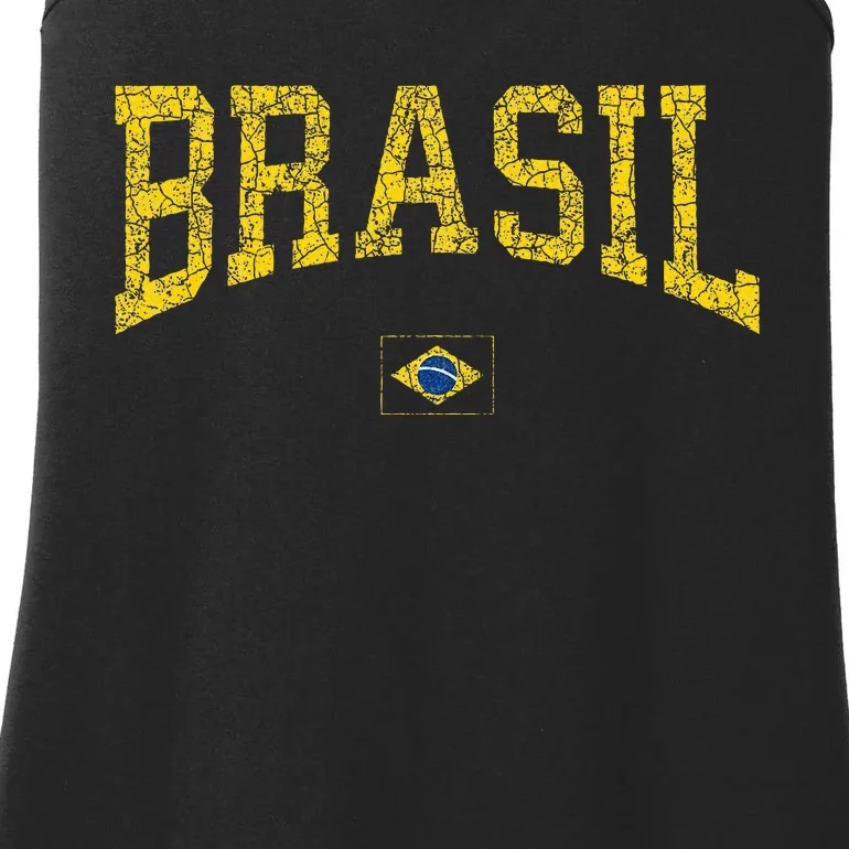 Brazil Brasil Brazilian Flag Green Ladies Essential Tank