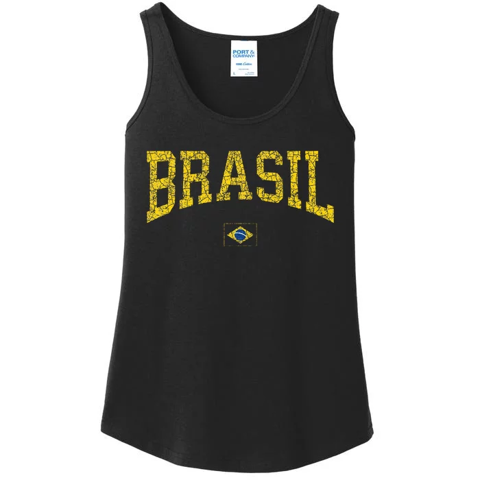 Brazil Brasil Brazilian Flag Green Ladies Essential Tank