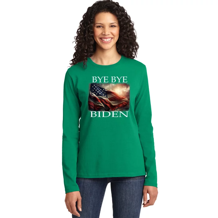 Bye Bye Biden Out Of Office 2024 Ladies Long Sleeve Shirt