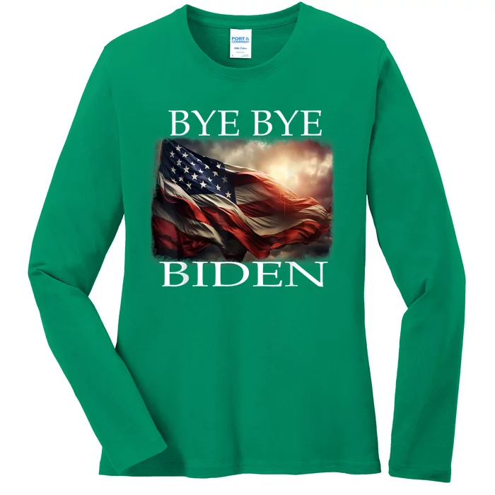 Bye Bye Biden Out Of Office 2024 Ladies Long Sleeve Shirt