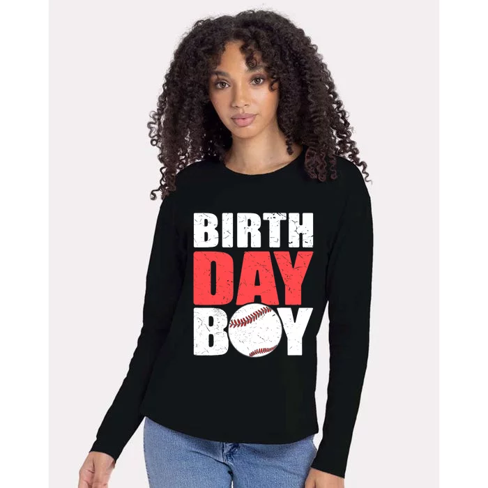 Birthday Boy Baseball Batter Catcher Pitcher Baseball Theme Womens Cotton Relaxed Long Sleeve T-Shirt