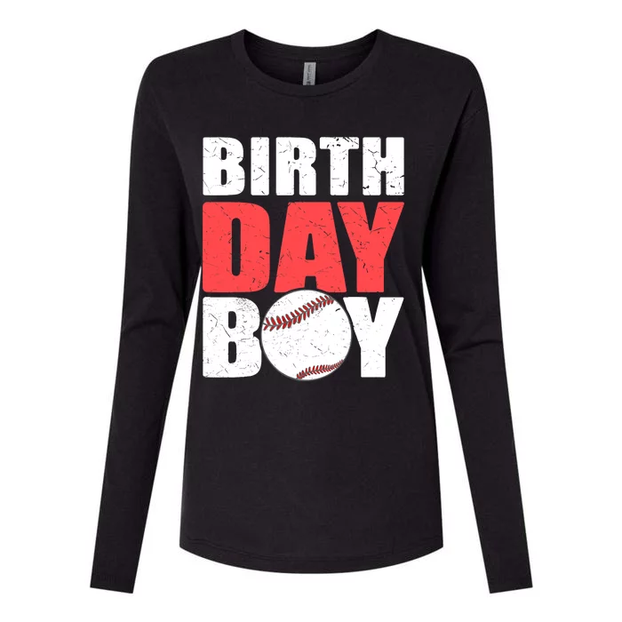 Birthday Boy Baseball Batter Catcher Pitcher Baseball Theme Womens Cotton Relaxed Long Sleeve T-Shirt