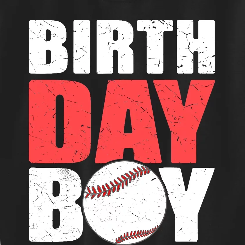 Birthday Boy Baseball Batter Catcher Pitcher Baseball Theme Kids Sweatshirt