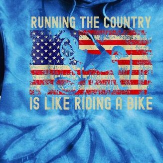 Biden Bike Bicycle Running The Country Is Like Riding A Bike Tie Dye Hoodie