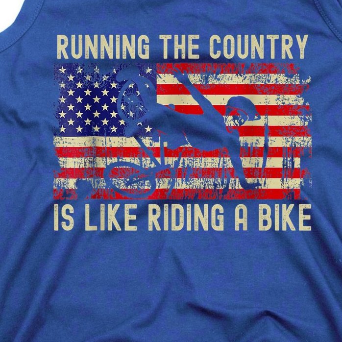 Biden Bike Bicycle Running The Country Is Like Riding A Bike Tank Top