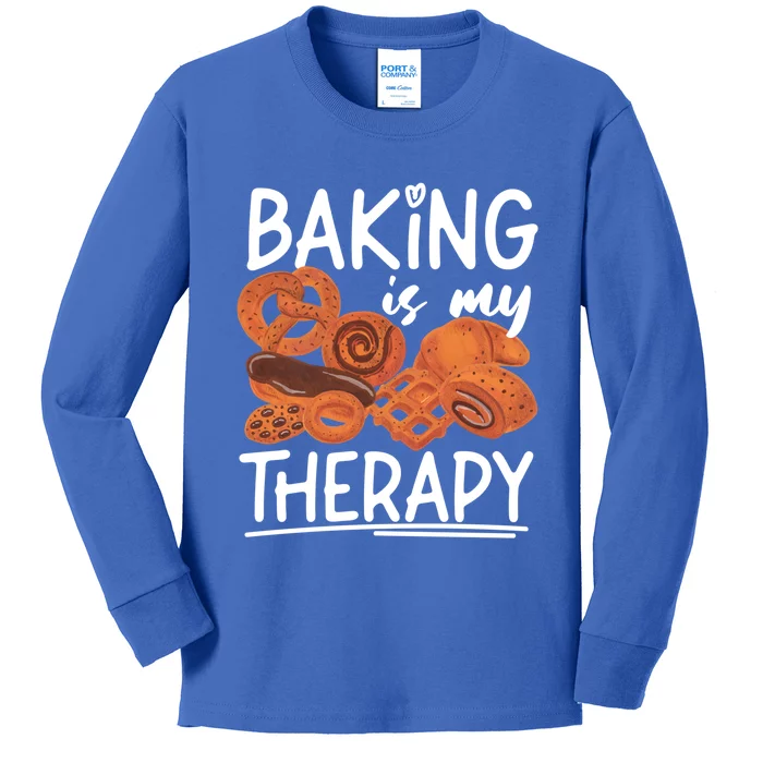 Bake Baking Bread Cookie Baking Is My Therapy Gift Kids Long Sleeve Shirt