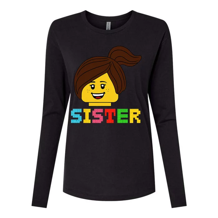 Building Bricks Blocks Sister Master Builder Family Matching Womens Cotton Relaxed Long Sleeve T-Shirt