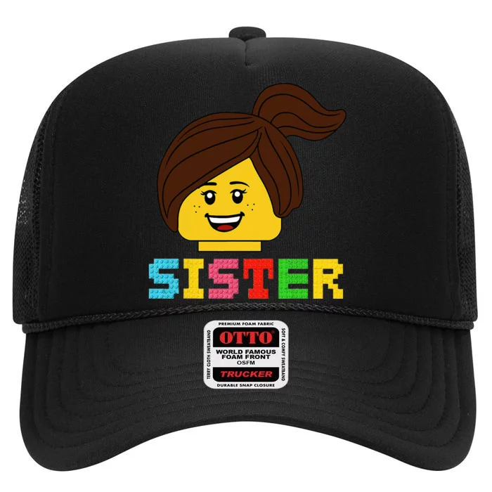 Building Bricks Blocks Sister Master Builder Family Matching High Crown Mesh Trucker Hat