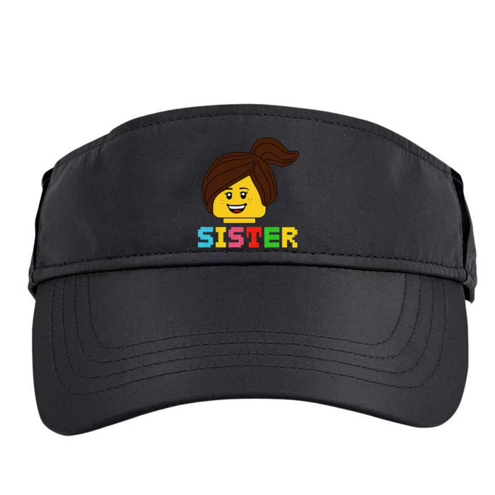 Building Bricks Blocks Sister Master Builder Family Matching Adult Drive Performance Visor