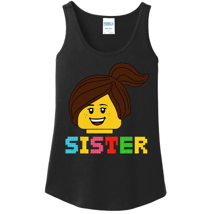 Building Bricks Blocks Sister Master Builder Family Matching Ladies Essential Tank