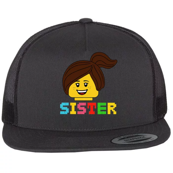 Building Bricks Blocks Sister Master Builder Family Matching Flat Bill Trucker Hat