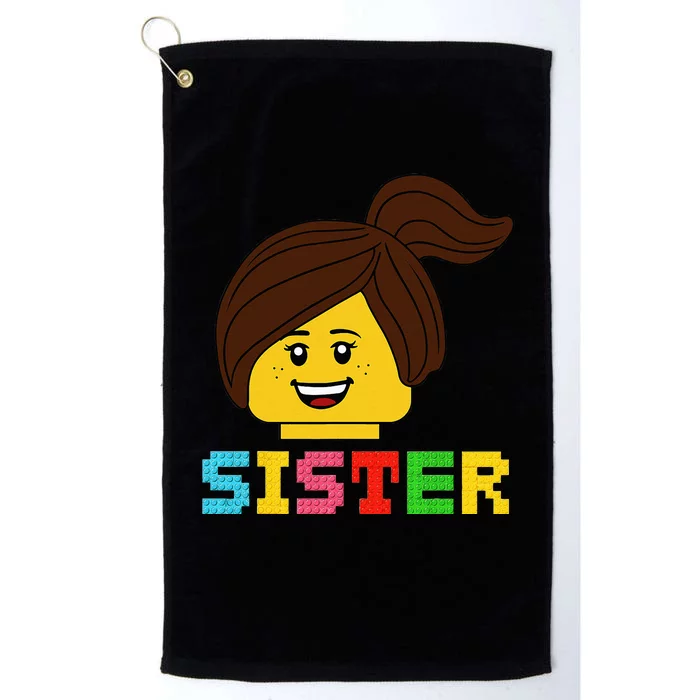 Building Bricks Blocks Sister Master Builder Family Matching Platinum Collection Golf Towel