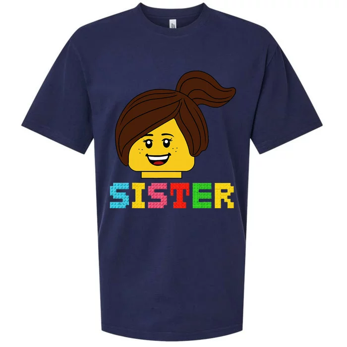 Building Bricks Blocks Sister Master Builder Family Matching Sueded Cloud Jersey T-Shirt