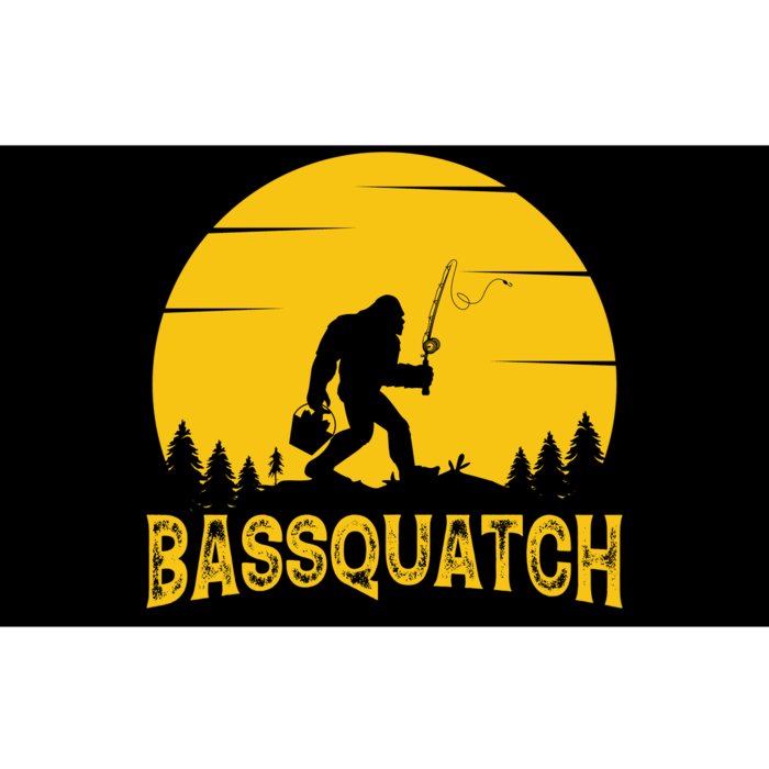 Bassquatch Bigfoot Bass Fishing Bumper Sticker