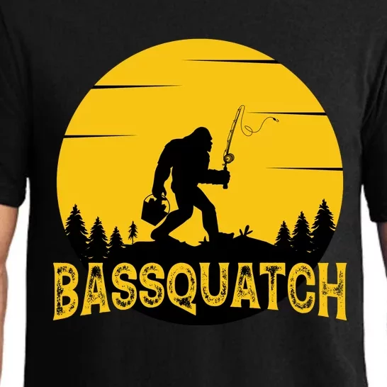 Bassquatch Bigfoot Bass Fishing Pajama Set