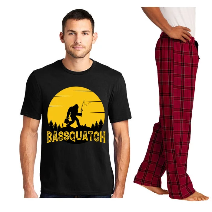 Bassquatch Bigfoot Bass Fishing Pajama Set