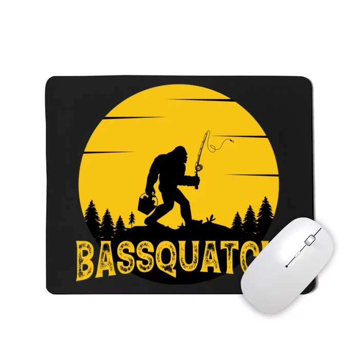 Bassquatch Bigfoot Bass Fishing Mousepad