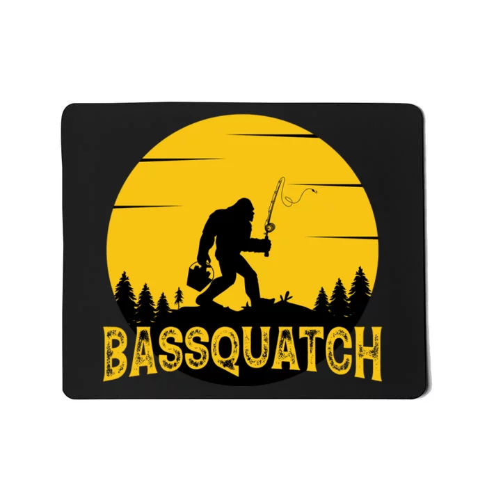 Bassquatch Bigfoot Bass Fishing Mousepad