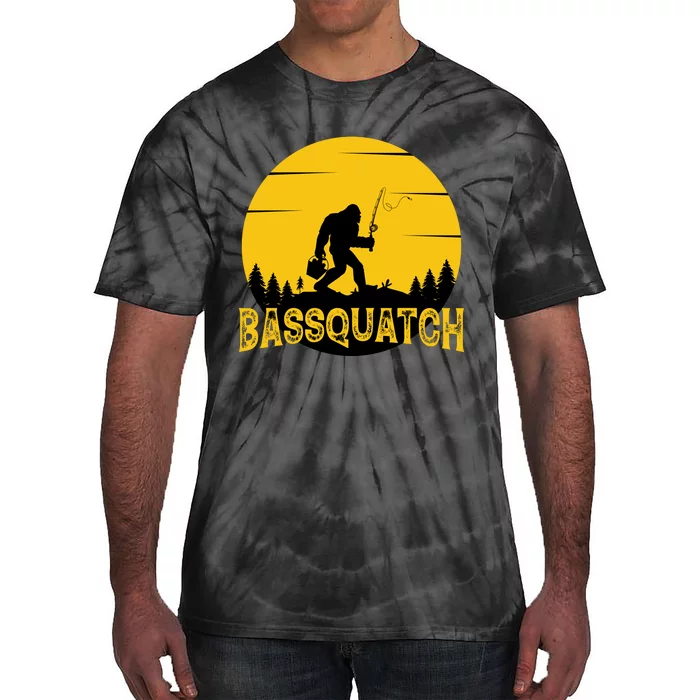 Bassquatch Bigfoot Bass Fishing Tie-Dye T-Shirt