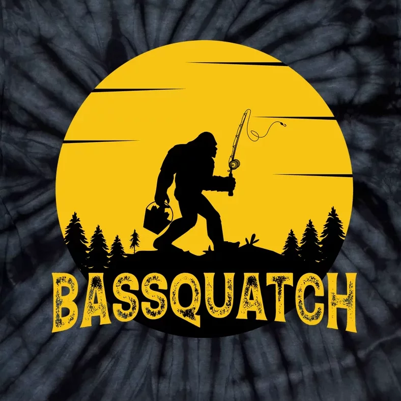 Bassquatch Bigfoot Bass Fishing Tie-Dye T-Shirt