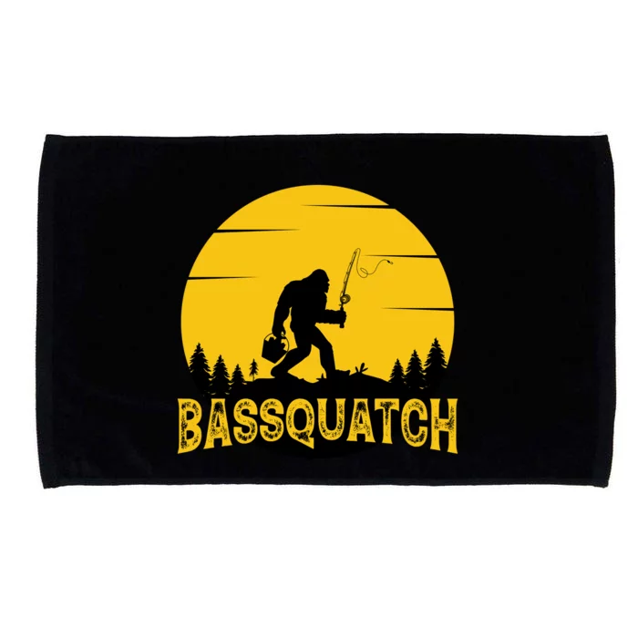 Bassquatch Bigfoot Bass Fishing Microfiber Hand Towel