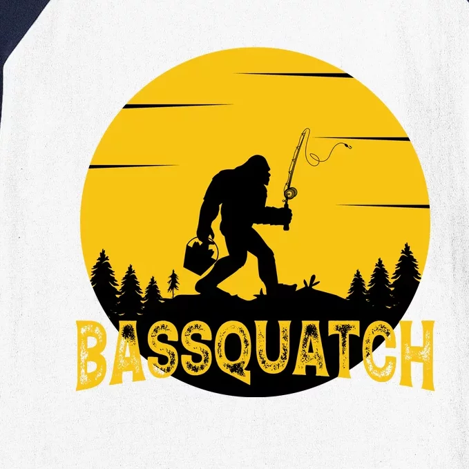 Bassquatch Bigfoot Bass Fishing Baseball Sleeve Shirt