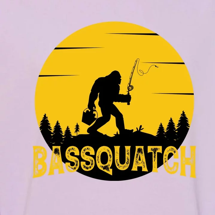 Bassquatch Bigfoot Bass Fishing Garment-Dyed Sweatshirt