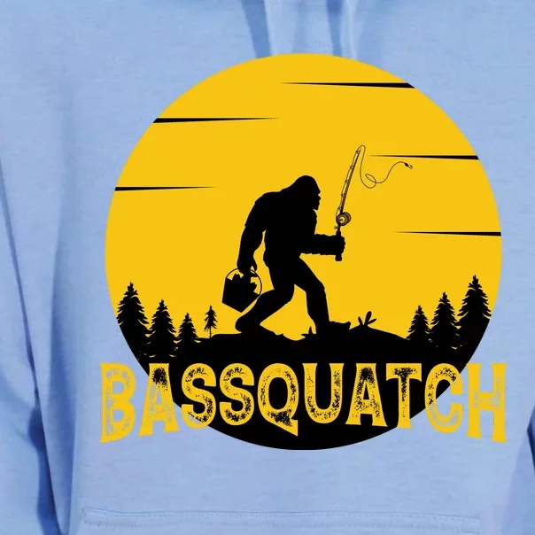 Bassquatch Bigfoot Bass Fishing Unisex Surf Hoodie