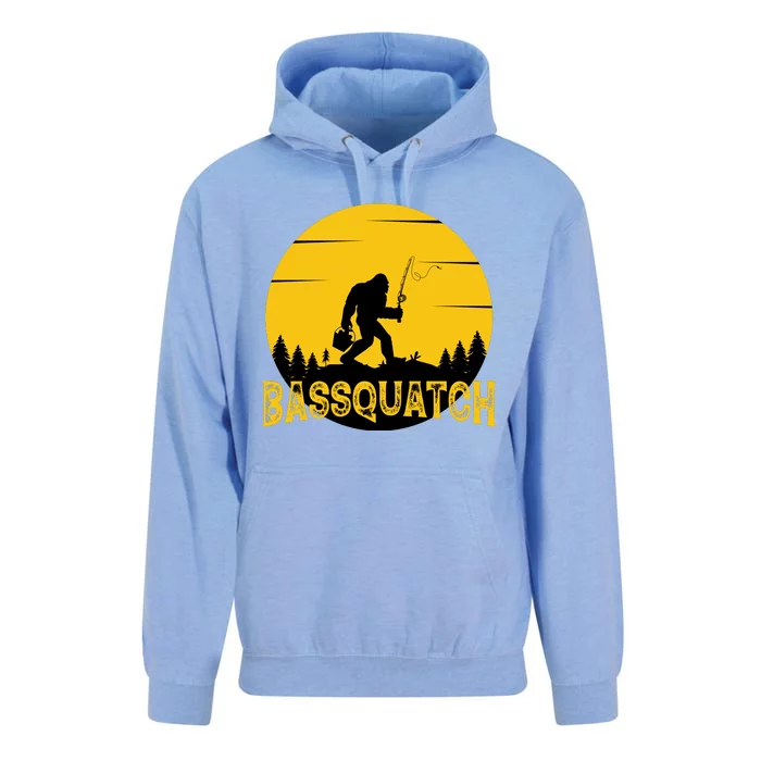 Bassquatch Bigfoot Bass Fishing Unisex Surf Hoodie