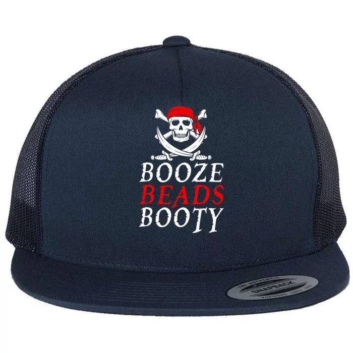 Booze Beads Booty Flat Bill Trucker Hat