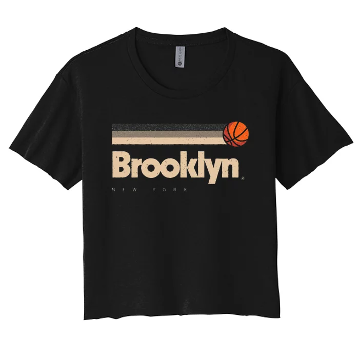 Brooklyn Basketball BBall City New York Retro Brooklyn Women's Crop Top Tee